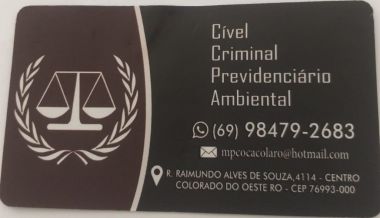 Advogado - Cível, Criminal, Previdenciário e Ambiental