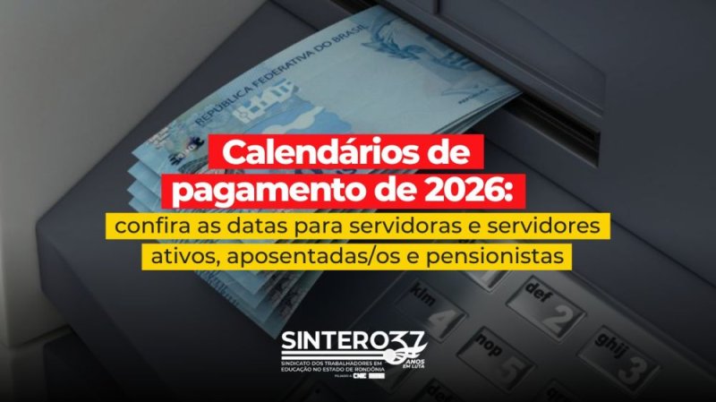 Calendários de pagamento de 2026