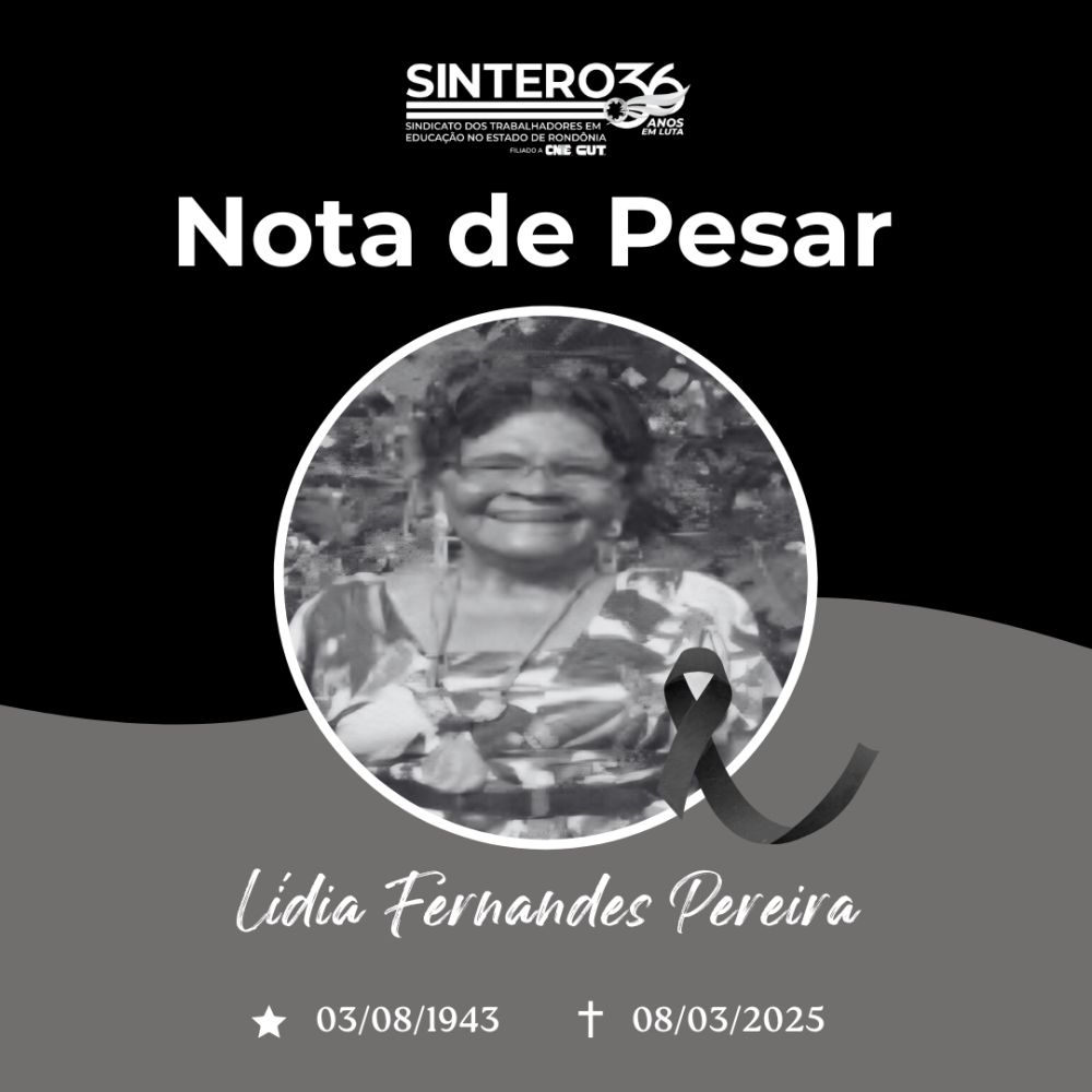 Nota de Pesar - Em Memória a Lídia Fernandes Pereira