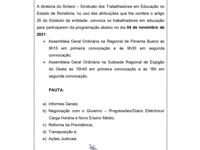 EDITAL DE CONVOCAÇÃO - Assembleia Geral Ordinária