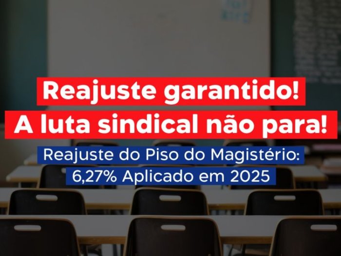 Reajuste de 6,27% no piso do magistério foi aplicado em janeiro de 2025