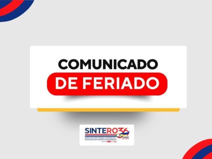 SINTERO comunica alterações no expediente nos dias 20 e 21 de novembro