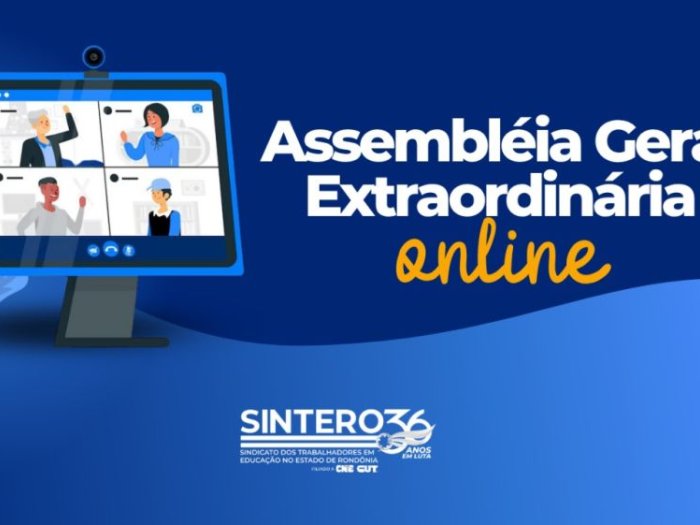 SINTERO convoca categoria estadual para Assembleia Geral Extraordinária virtual no dia 30 de junho