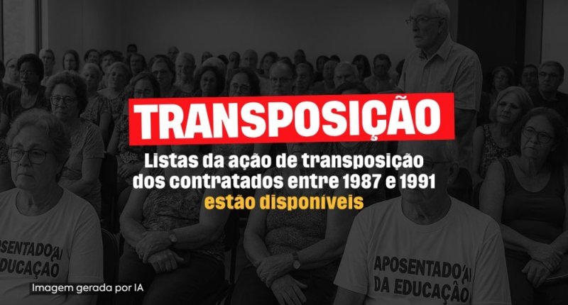 SINTERO informa: listas da ação de transposição dos contratados entre 1987 e 1991 estão disponíveis