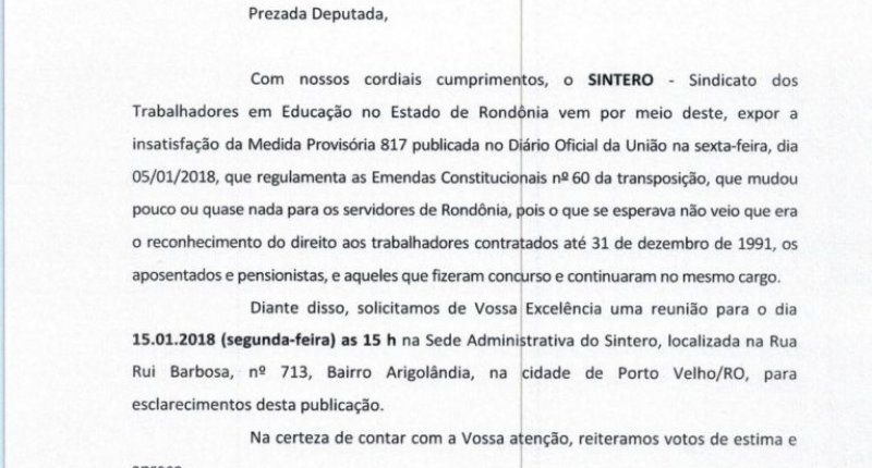 TRANSPOSIÇÃO: o que muda para Rondônia com a MP 817?