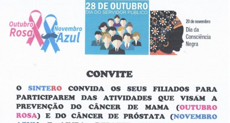 Regional Apidiá realizará palestras sobre Outubro Rosa e Novembro Azul, dia da Consciência Negra e comemoração ao dia do Servidor Público