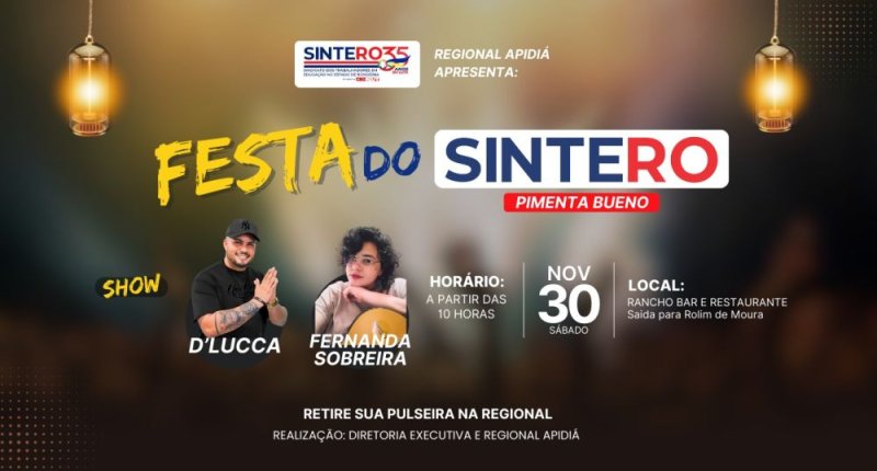 SINTERO promove festa para servidoras e servidores em Pimenta Bueno