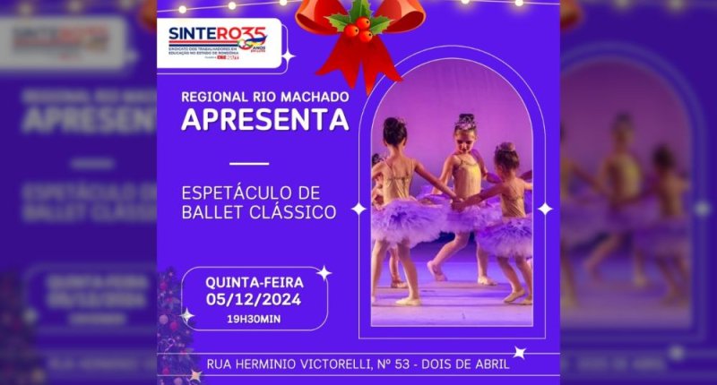 Espetáculo de Ballet Clássico será apresentado amanhã em Ji-Paraná