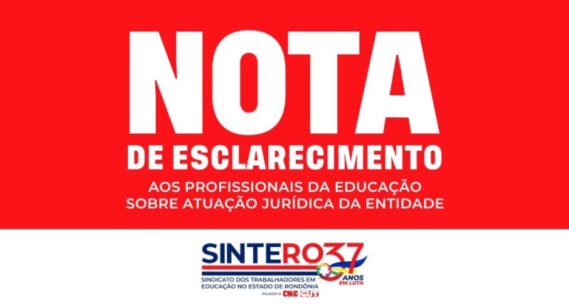 SINTERO esclarece informações divulgadas sobre atuação jurídica da entidade